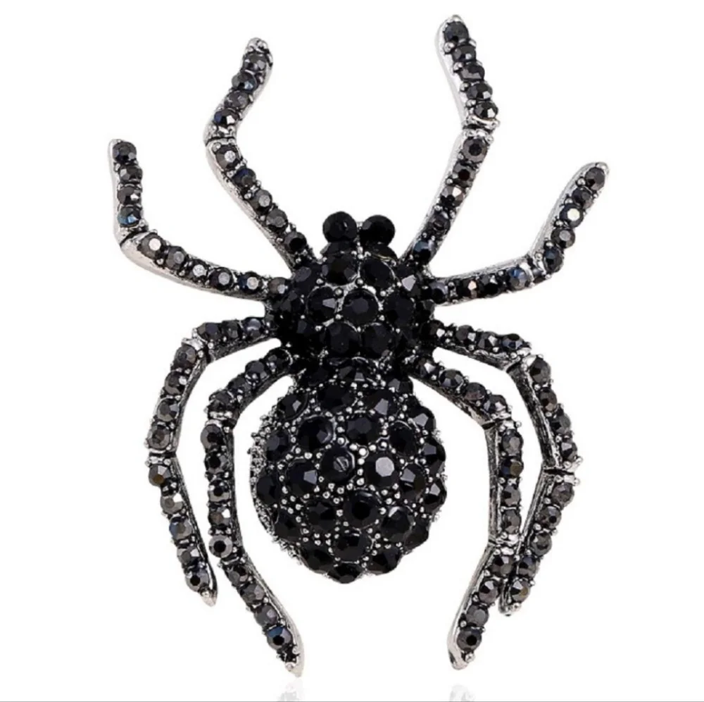 Bejeweled Spider Pin